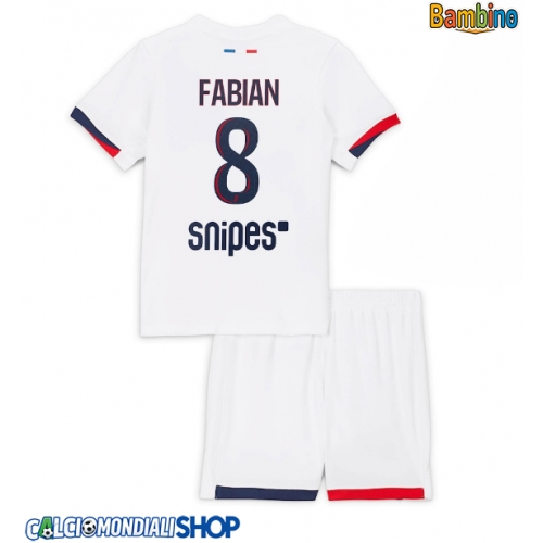 Maglie da calcio Paris Saint-Germain Fabian Ruiz #8 Seconda Maglia Bambino 2025-26 Manica Corta + Pantaloni corti)